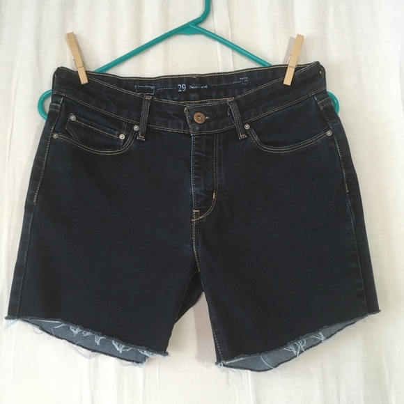 Levi’s Dark Blue Cutoffs Stretch - Picture 1 of 9